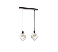 Luminosa Lighting Luminosa Ruben Bar Pendant Ceiling Light Wood, 55Cm, 2X E27