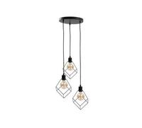 Luminosa Lighting Luminosa Ruben Cluster Pendant Ceiling Light Black, 32Cm, 3X E27