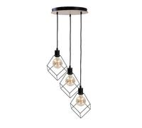 Luminosa Lighting Luminosa Ruben Cluster Pendant Ceiling Light Wood, 32Cm, 3X E27