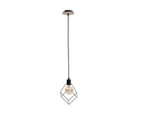 Luminosa Lighting Luminosa Ruben Wire Frame Pendant Ceiling Light Wood, 22Cm, 1X E27