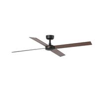 Luminosa Lighting Luminosa Rudder Large 4 Blade Ceiling Fan Matt Black, Walnut