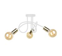 Luminosa Lighting Luminosa Rumba Multi Arm Semi Flush Ceiling Light White, Gold, 50Cm, 3X E27