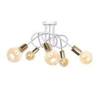 Luminosa Lighting Luminosa Rumba Multi Arm Semi Flush Ceiling Light White, Gold, 50Cm, 5X E27