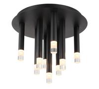 Luminosa Lighting Luminosa Ryan Multi Arm Semi Flush Ceiling Lamp Matt Black 9X G9