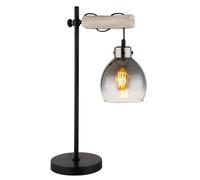 Luminosa Lighting Luminosa Ryan Table Lamp Matt Black Smoke Glass Shade 1X E27