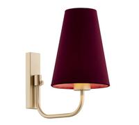 Luminosa Lighting Luminosa Safiano Wall Lamp With Shade Burgundy, Gold