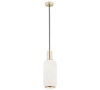 Luminosa Lighting Luminosa Sagunto Slim Pendant Ceiling Light Opal Matt, Brass Steel