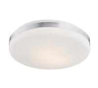 Luminosa Lighting Luminosa Salado Flush Ceiling 2 Light Opal Matt, Chrome