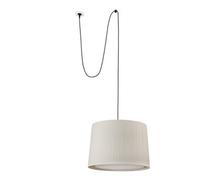 Luminosa Lighting Luminosa Samba Black, Beige Cylindrical Pendant Lamp With Plug
