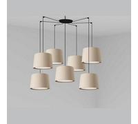 Luminosa Lighting Luminosa Samba Black, Beige Pendant Suspension Pendant Lamp 7 Light