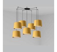 Luminosa Lighting Luminosa Samba Black, Yellow Pendant Suspension Pendant Lamp 7 Light