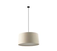 Luminosa Lighting Luminosa Samba Simple Cylindrical Pendant Ceiling Light Matt Black, Beige 3X E27