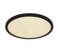 Luminosa Lighting Luminosa Sapana 30Cm Round Flush Ceiling Light Black Ip44 1X Rgb Led Dimmable 3000-6000K Remote Control Timer