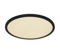 Luminosa Lighting Luminosa Sapana 42Cm Round Flush Ceiling Light Black Ip44 1X Rgb Led Dimmable 3000-6000K Remote Control Timer