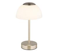 Luminosa Lighting Luminosa Sarima Integrated Led Table Lamp Nickel Matt Opal Glass Shade Led Dimmable 2700-4000K Touch Dimmer