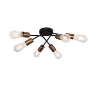 Luminosa Lighting Luminosa Sarini 55Cm Multi Arm Semi Flush Ceiling Lamp Black 6X E27