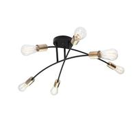 Luminosa Lighting Luminosa Sarini 70Cm Multi Arm Semi Flush Ceiling Lamp Black 6X E27
