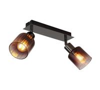 Luminosa Lighting Luminosa Satella Twin Ceiling Spotlight Gunmetal Copper Glass Shade 2X E14
