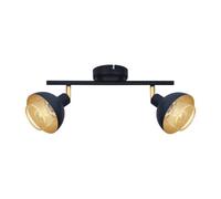 Luminosa Lighting Luminosa Savio Twin Ceiling Spotlight Matt Black, Gold 2Xe14
