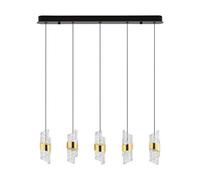Luminosa Lighting Luminosa Seneca Bar Pendant Ceiling Light Platinum Gold, Sandy Black Led 41W 2888Lm 3000K