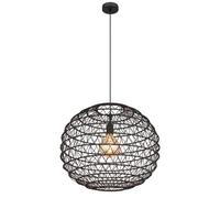 Luminosa Lighting Luminosa Senni 59Cm Wire Frame Pendant Ceiling Light Matt Black 1X E27