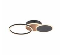 Luminosa Lighting Luminosa Sevent Integrated Led Semi Flush Ceiling Light Wooden Decor 1X 25.5W Led 3000K