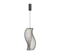 Luminosa Lighting Luminosa Shadows Of The Past Modern Wire Frame Pendant Ceiling Light Black 3000K 1200Lm White Shade