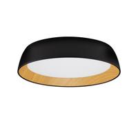 Luminosa Lighting Luminosa Sigi 45Cm Flush Ceiling Light Sandy Black, Wood Triac Dimmable Led 40W 3081Lm 3000K
