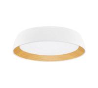 Luminosa Lighting Luminosa Sigi 45Cm Flush Ceiling Light Sandy White, Wood Triac Dimmable Led 40W 3081Lm 3000K