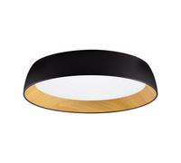Luminosa Lighting Luminosa Sigi 60Cm Flush Ceiling Light Sandy Black, Wood Triac Dimmable Led 50W 4201Lm 3000K