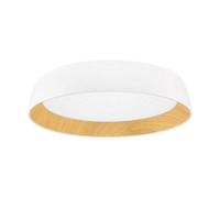 Luminosa Lighting Luminosa Sigi 60Cm Flush Ceiling Light Sandy White, Wood Triac Dimmable Led 50W 4201Lm 3000K