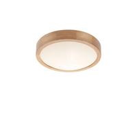 Luminosa Lighting Luminosa Simple Flush Ceiling Light Oak, 1X E27
