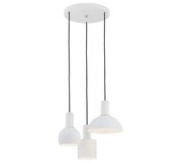 Luminosa Lighting Luminosa Sines Cluster Pendant Ceiling 3 Light White Structure, Brass Elements