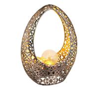 Luminosa Lighting Luminosa Solarleuchte Outdoor Portable Lamp Bronze Colored Ip44 Clear Crackle Glass Shade Led 3000K