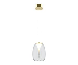 Luminosa Lighting Luminosa Splash Modern Dome Pendant Ceiling Light Gold 3000K 620Lm Glass Shade