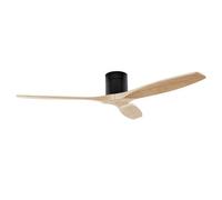 Luminosa Lighting Luminosa Stem 132Cm Ceiling Fan Black With Light Wood Blades