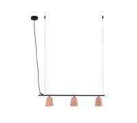 FARO BARCELONA Studio hanging light, pink, decentralised, length 91 cm, 3-bulb.