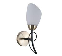 Luminosa Lighting Luminosa Stylized Wall Lamp Black, Antique Bronze 1 Light With White Shade, E27