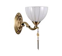 Italux Baxio - Stylized Wall Lamp Golden 1 Light with Milky, Glass Shade, E27