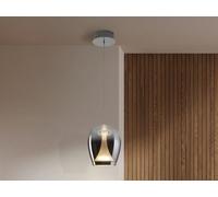 Luminosa Lighting Luminosa Suspiro 18Cm Dome Pendant Ceiling Light Chrome, Smoky Led 3000K - Uk Stock