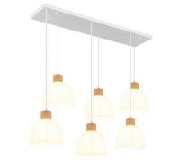 Luminosa Lighting Luminosa Swanson Cluster Pendant Ceiling Light Matt White, Glass Opal Shades, 6X E27