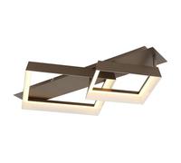 Luminosa Lighting Luminosa Syrakus Twin Square Semi Flush Ceiling Light Matt Coffee Led 3000K