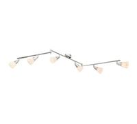 Luminosa Lighting Luminosa Tadeus Ceiling Spotlight Bar Chrome Opal Glass Shade 6X E14