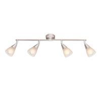 Luminosa Lighting Luminosa Tadeus I Ceiling Spotlight Bar Nickel Matt Satined Glass Shade 4X E14