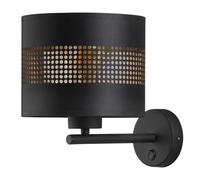 Luminosa Lighting Luminosa Tago Wall Lamp With Shade Black, Gold 1Xe27