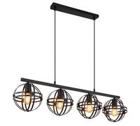 Luminosa Lighting Luminosa Tamara I Bar Pendant Ceiling Light Matt Black 4X E27
