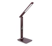Luminosa Lighting Luminosa Tanna Integrated Led Table Lamp Dark Brown Led Dimmable 3000-6000K Clock