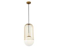 Luminosa Lighting Luminosa Telford Cage Ceiling Pendant Lamp Gold, 1 Light, E27