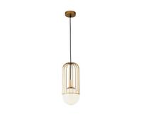 Luminosa Lighting Luminosa Telford Cage Ceiling Pendant Lamp Gold, 1 Light, E27