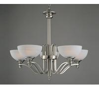 Luminosa Lighting Luminosa Texas Satin Nickel White Alabaster 5 Arm Pendant Ceiling Light